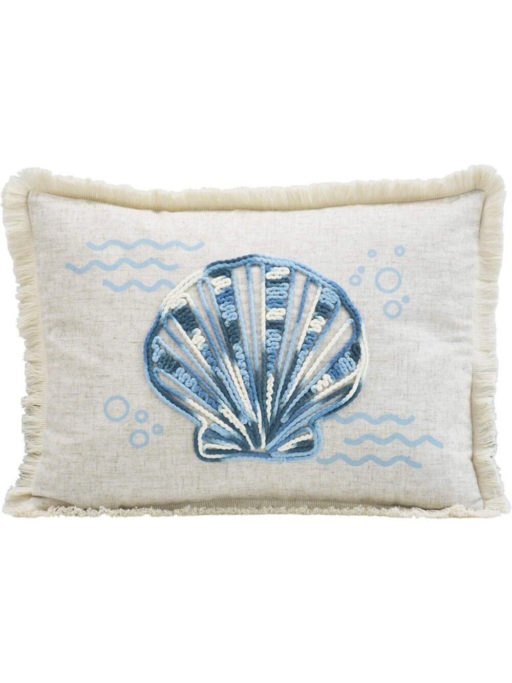 Coastal Lumbar Shell Pillow - 18 Inch Comfy Cushion for Home Decor, Set of 1